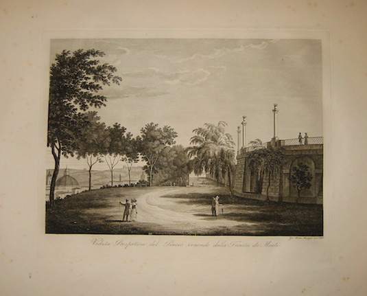 Balzar Giovanni Battista (1777 ca. - 1831) Veduta Prospettica del Pincio venendo dalla Trinità  de Monti 1829 Roma